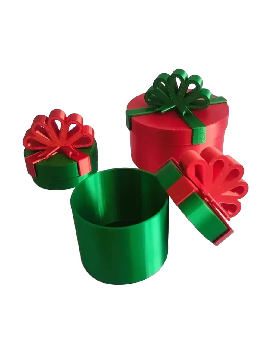 Caja regalo redonda con moño