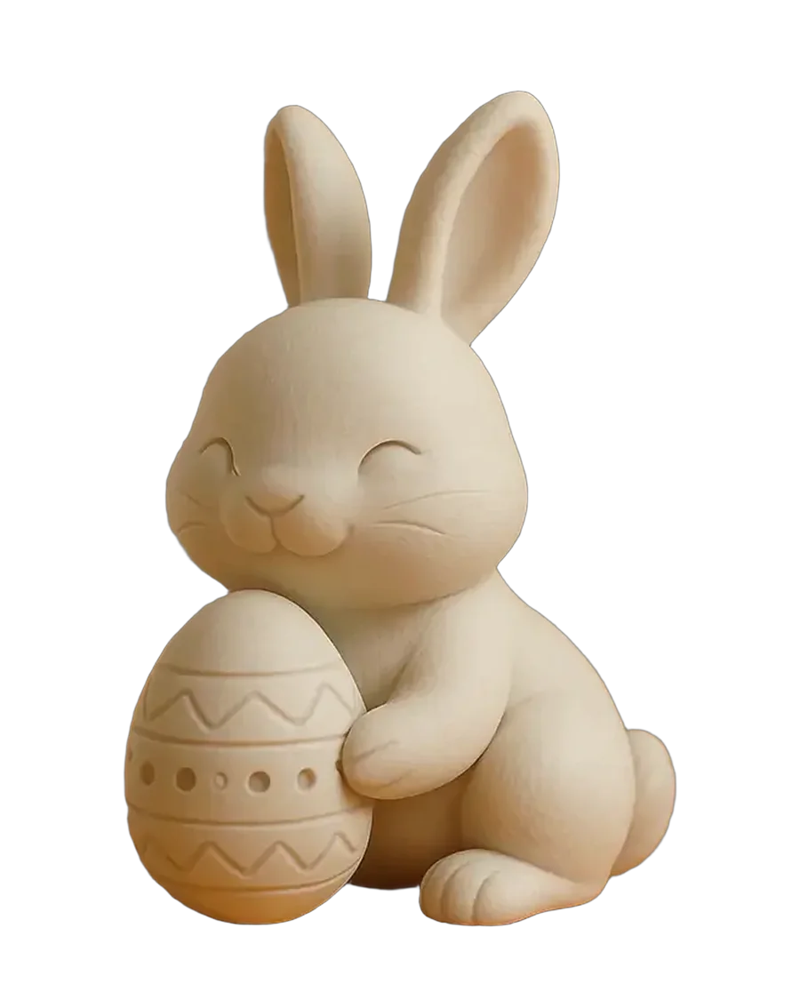 Conejo de Pascua con huevo