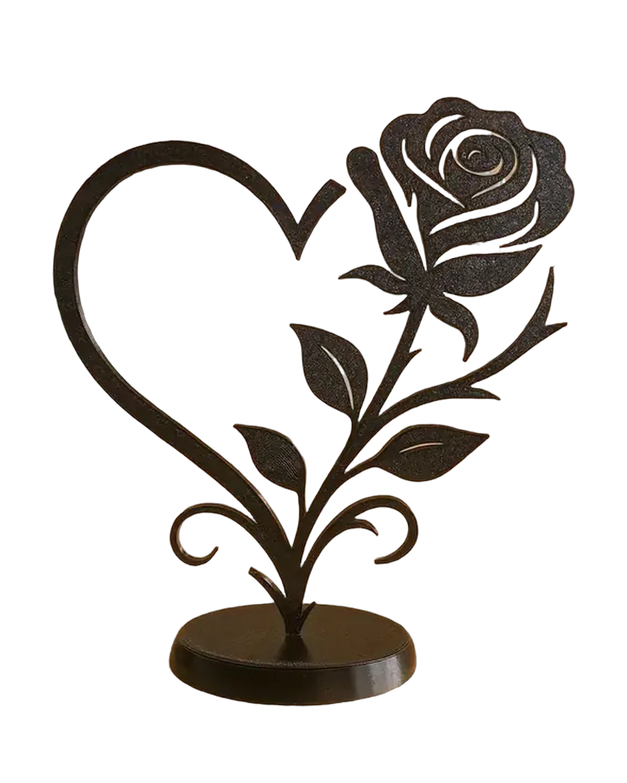 Corazón con rosa