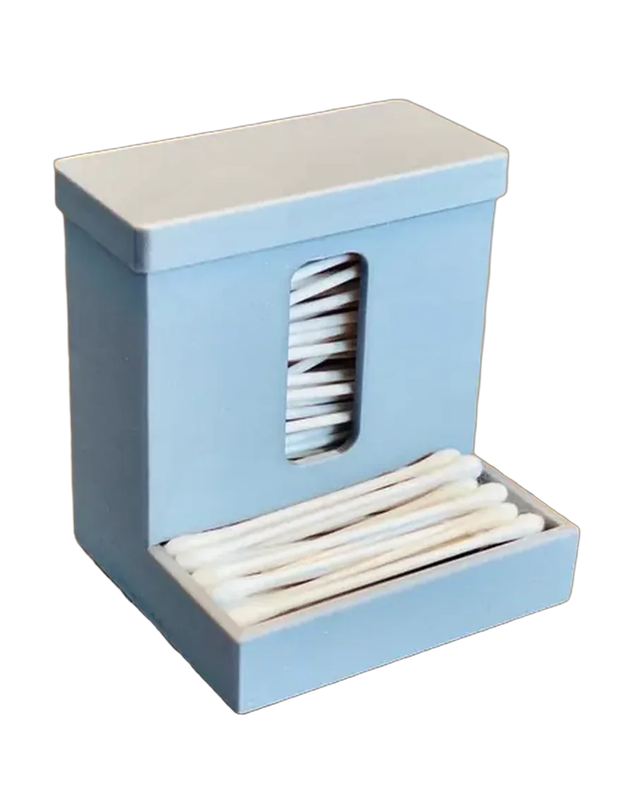 Dispensador de hisopos con tapa