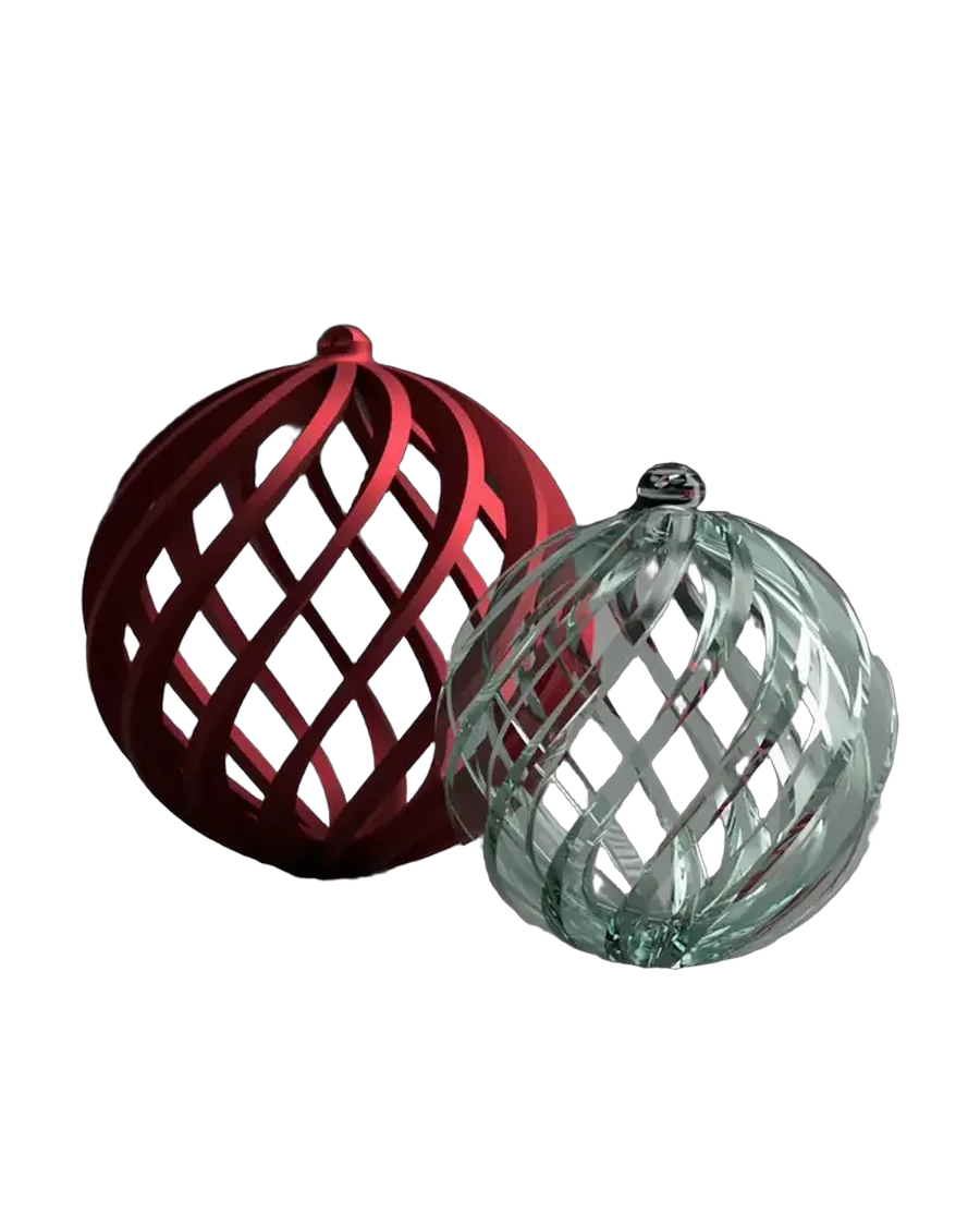Esferas navideñas espiraladas