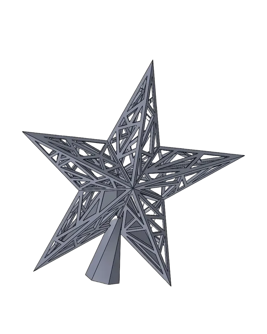 Estrella facetada para el árbol