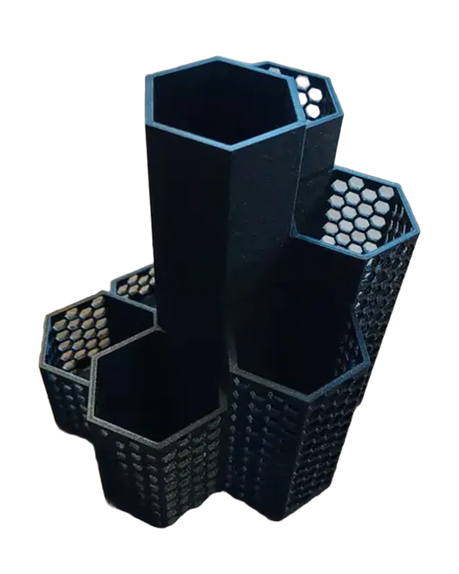 Lapicero de hexágonos
